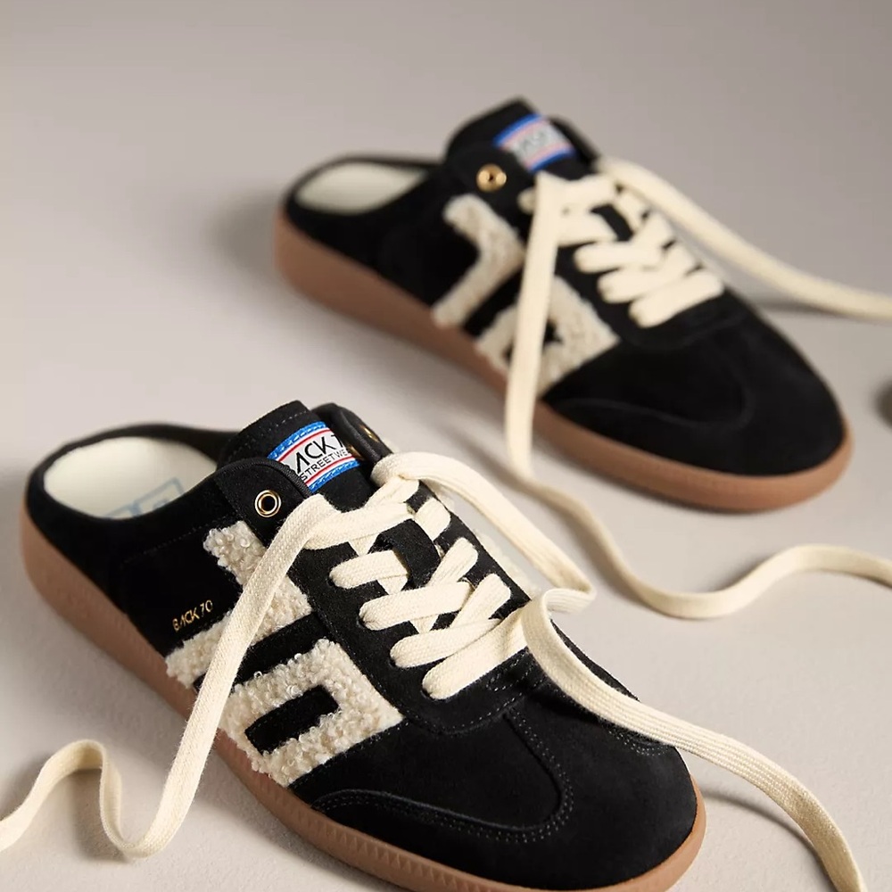 Black Sherpa-Trim Slip-On Sneakers - Back 70 brand from Anthropologie